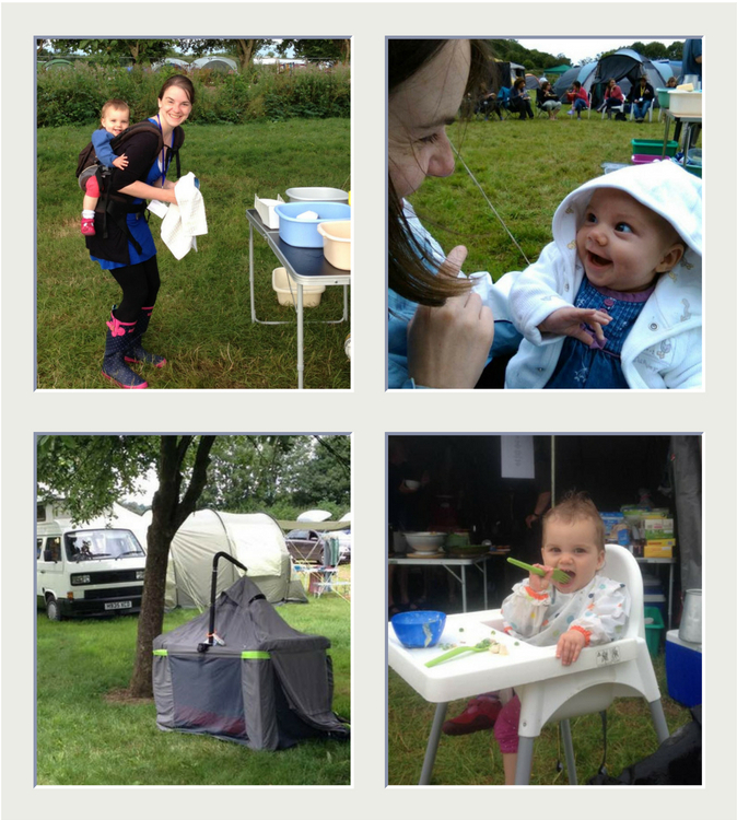 Images of parent and child at Christian festival