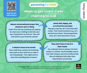 Ideas to get under fives chatting to God