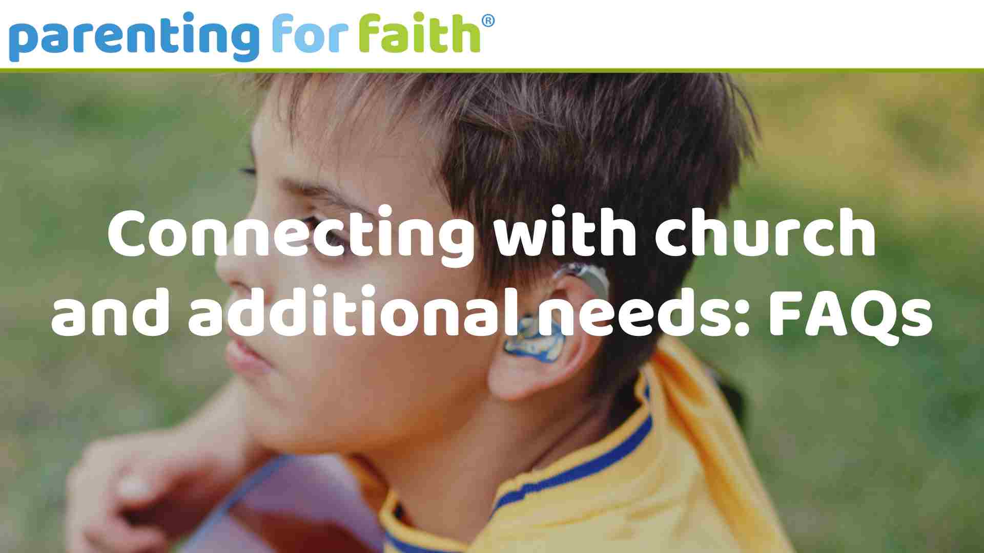 connecting with church and additional needs FAQ image credit hard of hearing preteen boy playing guitar outdoors from annakraynova via Canva Pro